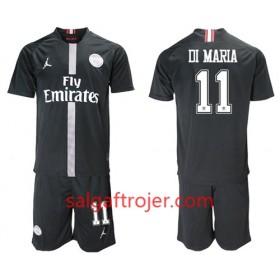 Paris Saint Germain Fodboldtrøjer Di Maria 11 Jodan Sort Børn 3. sæt 2018/19 Kort ærmer